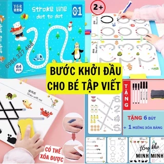 (Sỉ Rẻ) Đồ chơi Montessori, vở tập viết sách tập viết xóa được giáo dục sớm cho bé từ 2+ chất liệu cao cấp_Kèm Bút & Xóa