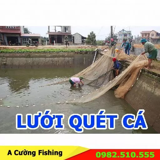 Lưới Vét Cá - Lưới Quét Cá Cao 2m Dài 10m - 20m A Cường ( Đặt hàng theo yêu cầu )