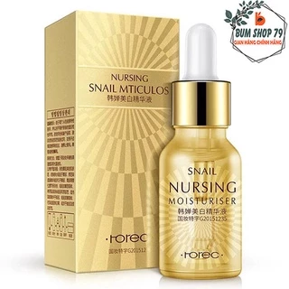 Serum trắng da mặt tinh chất ốc sên dưỡng da làm trắng Snail Nursing Rorec, Serum dưỡng trắng chiết xuất ốc sên mờ thâm