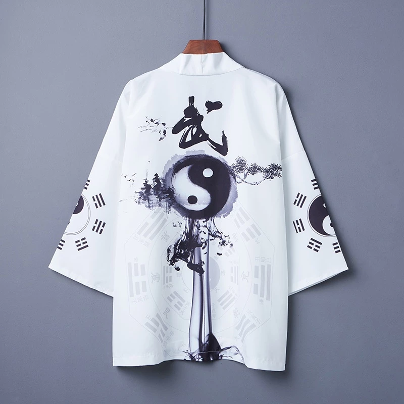 Áo choàng kimono chống nắng dáng rộng phong cách Nhật Bản cổ điển thời trang mùa hè