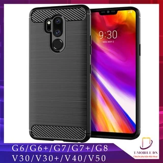 Ốp lưng LG G6 G7 G8 G8S V30 V40 V50 V60, Ốp silicon mềm Carbon phay xước chống sốc cho LG G6 G7 G8 G8S V30 V40 V50 V60