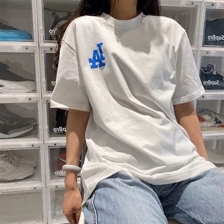 Áo phông MLB, áo thun unisex, logo Los angeles tay lỡ basic, chất cotton thoáng mát, Dorystore