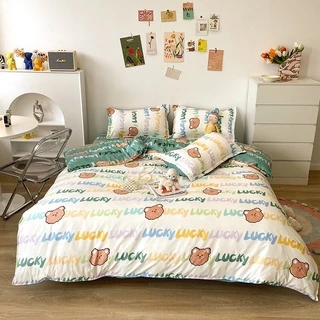 Bộ chăn ga gối Cotton Poly M2T Bedding drap giường Hàn Quốc đáng yêu đủ size - PL LuckyLucky