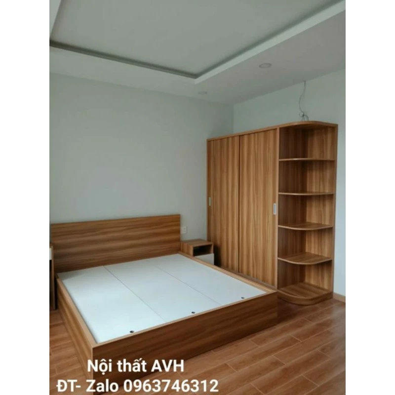 Combo giường gỗ MDF phủ min siêu đẹp . Tủ c200*d160*55 và giường 1.6*2m
