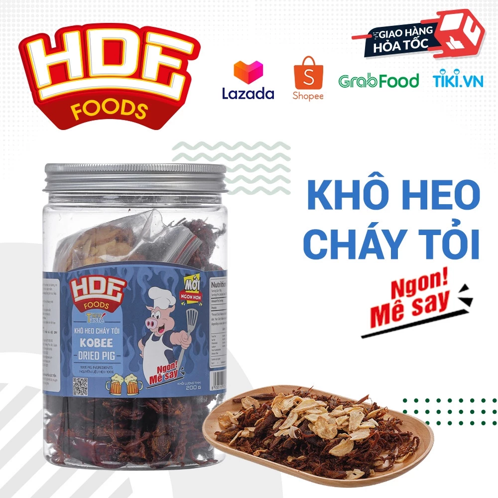 [Đồ ăn vặt Cao Cấp] Khô heo cháy tỏi KOBEE siêu ngon 200g - Khô gà Cooky