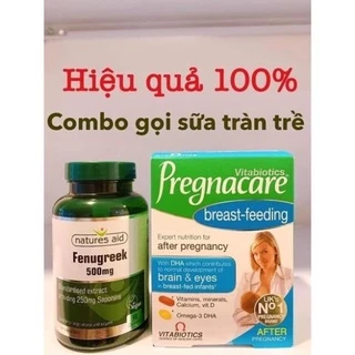 Combo lợi sữa cỏ cà ri Fenugreek và Vitamin bú Anh Pregnacare Breast-feeding