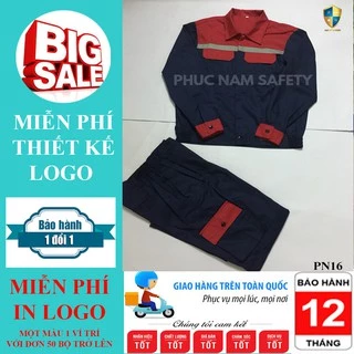 Bộ quần áo bảo hộ lao động P16 tím than phối đỏ, quần áo bảo hộ lao động chất lượng tốt, quần áo bảo hộ lao động giá rẻ