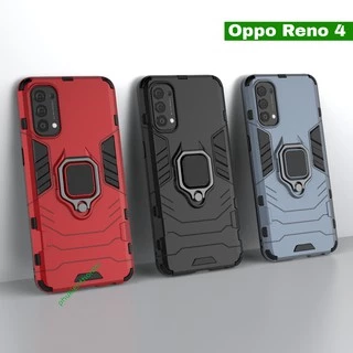 Ốp lưng Oppo Reno 4 / Reno 5 / 5G / Reno 7 5G Iron Man Iring chống sốc giá đỡ mặt lưng cao cấp siêu bền