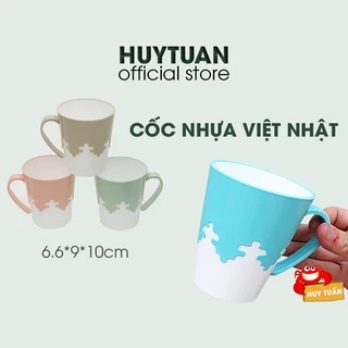 Cốc nhựa 2 màu 250ml Việt Nhật 6266 chịu nhiệt tốt - Cốc uống nước, đánh răng có quai cầm (CVN02) bibi90