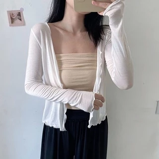 Áo Khoác cardigan Mỏng Tay Dài Chống Nắng Điều Hòa Không Khí Cho Nữ