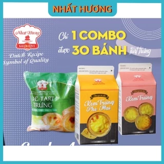 Combo Tart Trứng Và Kem Trứng Vani – Phô Mai(Combo 4)- Có Chén Nhôm- Không Đổi Trả