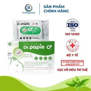 Khăn Lau Hạ Sốt Dr.Papie Khăn Ướt Thảo Dược Dr.Papie Giúp Hạ Nhiệt, Hạ Sốt