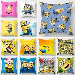 Vỏ Gối Đơn Mặt In Hình Minion Hoạt Hình Dễ Thương 45*45cm