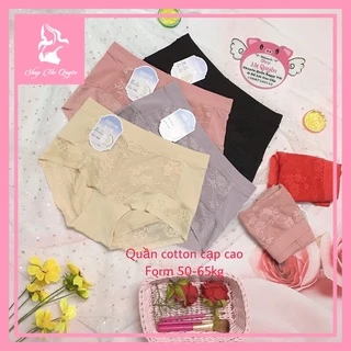 Quần lót Cotton lạnh cạp cao ôm bụng, phối ren không viền, ôm nâng mông quyến rũ