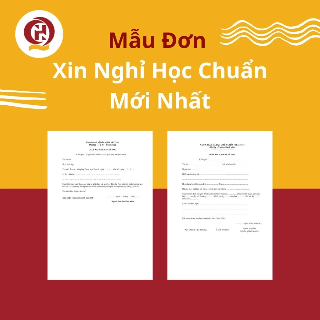 Mẫu đơn xin nghỉ học chuẩn mới nhất