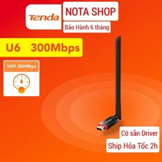 [Hỏa Tốc] USB WiFi Tenda U6 300Mbps, Thu sóng WiFi cho Laptop PC máy bàn, làm việc văn phòng lướt web