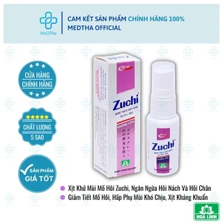 Zuchi xịt nách - Xịt khử mùi cơ thể, dưỡng trắng da, giảm tiết mồ hôi (Chai 20ml) Dược Hoa linh [Chính hãng]