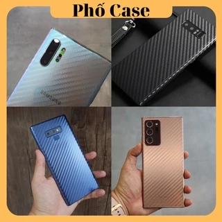 Miếng dán carbon mặt lưng cho các loại Samsung S24Ultra S23Ultra S22Ultra S21Ultra Note20 Ultra Note 20 Note 10