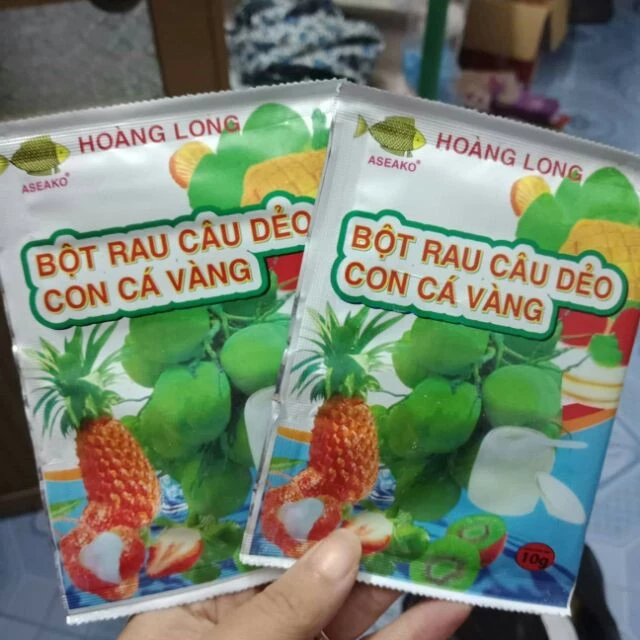 4 gói bột rau câu dẻo con cá vàng