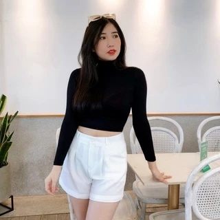 [FREESHIP ĐƠN TỪ 50K] Áo croptop trơn dài tay cổ 3 phân siêu hot 2022