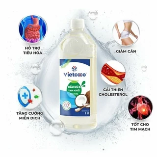 Dầu dừa tinh khiết ép lạnh organic hữu cơ Vietcoco 1L