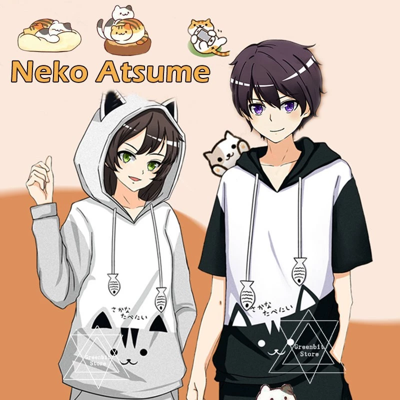 Áo hoodie tay dài hóa trang nhân vật hoạt hình Neko Atsume Pusheen mới