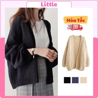 Áo Khoác Len Trơn Cardigan Nữ Dáng Rộng Phong Cách Hàn Quốc