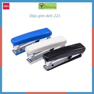 Dập ghim #10 Deli 15 trang, Đen, xanh, xám - 1 cái E0221