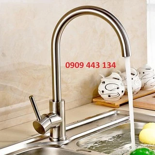 Vòi Rửa Chén Bát Nóng Lạnh 100% INOX 304 N4002 và 2 dây VÒI TRÒN NƯỚC MẠNH QUAY 360 ĐỘ DÙNG ĐƯỢC 2 HỘC CHẬU VÒI SỐ 6