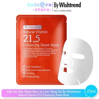 Mặt Nạ Giấy Ngừa Mụn và Làm Sáng Da By Wishtrend Natural Vitamin 21.5 Enhancing Sheet Mask 23ml