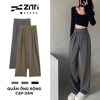 Quần Ống Rộng Nữ Zinti Cạp Dán Công Sở Lưng Cao Nhiều Màu QD38