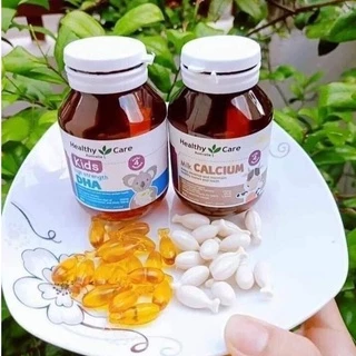 Healthy Care DHA (60 viên) và Milk Canxi (60 viên) - Combo phát triển chiều cao, trí thông minh cho bé