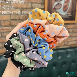 Dây buộc tóc, cột tóc scrunchies chấm bi thời trang thanh lịch Orin K1552