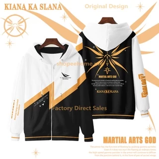 Áo Khoác Hoodie Tay Dài Có Khóa Kéo In Họa Tiết Honkai Impact 3 Kiana Kaslana 3D Thời Trang Nhật Bản Dành Cho Nam Nữ