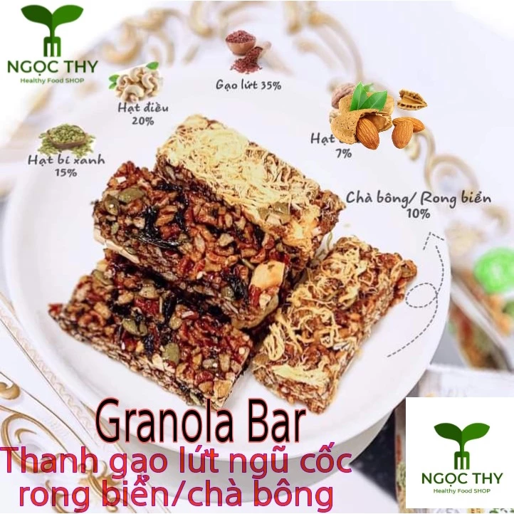 Thanh gạo lứt ngũ cốc Granola Bar vị rong biển/chà bông gà không đường NT Food