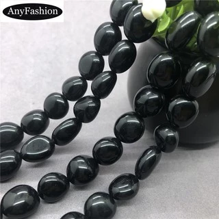 Hạt Obsidian Xaga màu đen Đá rời tự nhiên Hình dạng sỏi không đều DIY