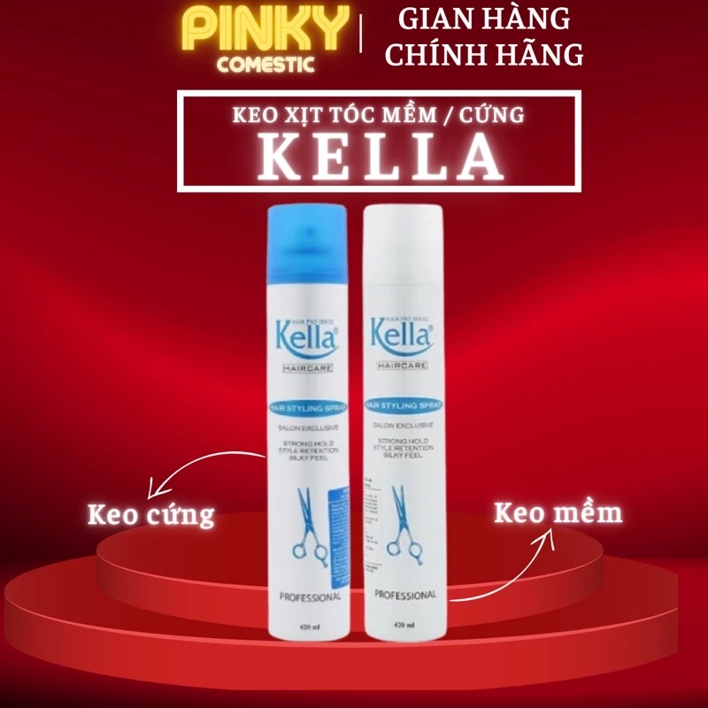 Keo xịt tóc Kella mềm giúp tạo kiểu và giữ nếp 420ml PLTPINKY Phụ Liệu Tóc Pinky