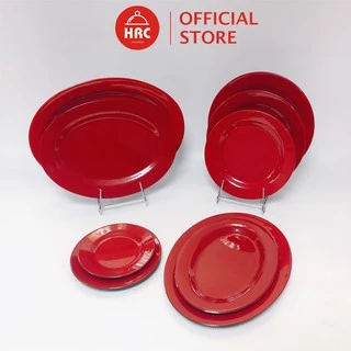 Đĩa Nhựa Phíp MELAMINE Cao Cấp Màu Đỏ Đen [AN TOÀN] [BỀN ĐẸP]