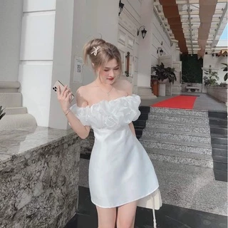 Đầm dự tiệc trễ vai phối bèo sang trọng Nila Dress