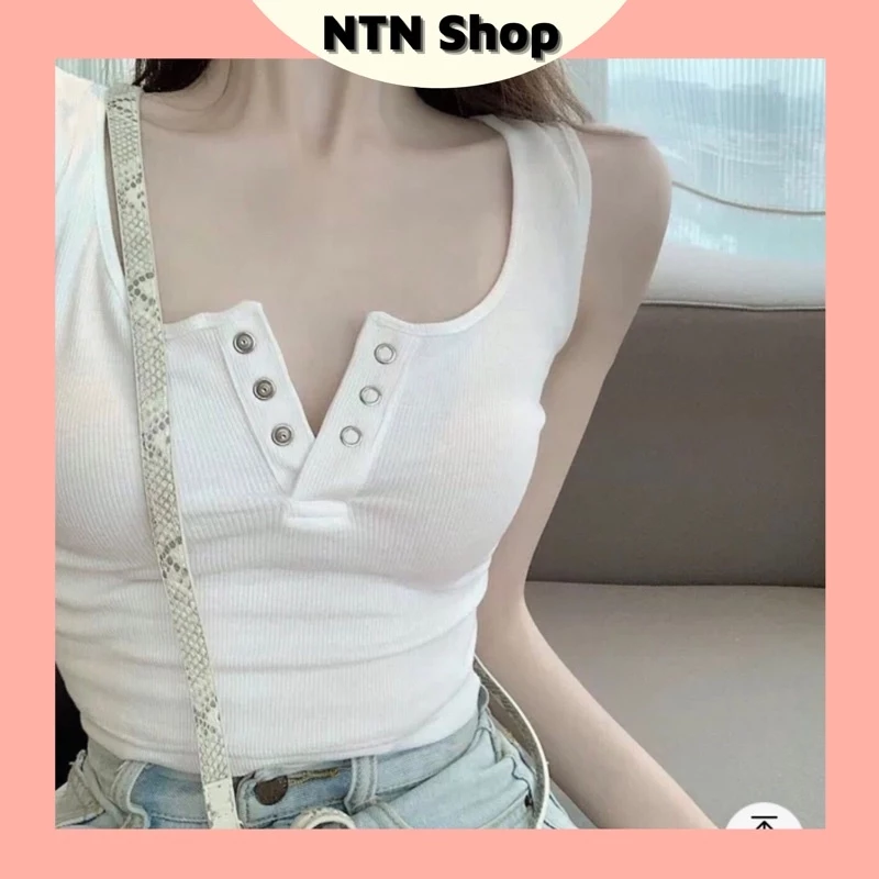 Áo Ba lỗ Nút bấm Croptop body (ap)