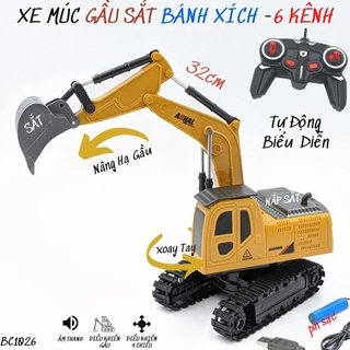 Xe múc , xe Công trình[ Nhiều Mẫu] điều khiển Gầu SẮT, bánh XÍCH, pin SẠC