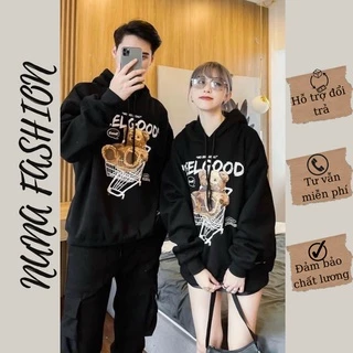 Áo Hoodie Nỉ Nam Nữ Phong Cách Hàn Quốc Oversize, HD0015 Áo Sweater Nỉ Form Rộng Unisex Cotton 100% In Gấu Xe Đẩy