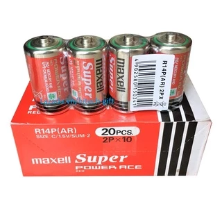 HỘP 20 VIÊN PIN TRUNG MAXELL 1.5V R14P(AR) CHÍNH HÃNG (SIZE C)