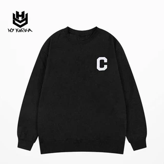 Áo Sweater HY KOREA Chất Nỉ Bông In Hình Chữ C 331 Dày Dặn Form Rộng Freesize Unisex