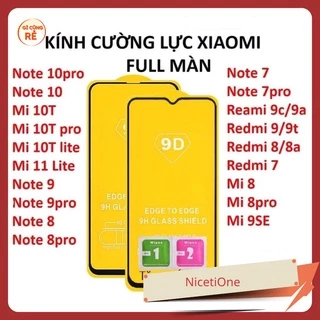 Kính cường lực 9D Xiaomi Redmi Note 10 9 8 7 Pro Mi 11 lite 10c 10T 9T 9C 9A 9s 8A 9 SE 6a 7a 8 x3 m3 11t 10t