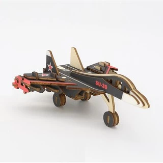 Mô hình đồ chơi lắp ráp 3D gỗ - Máy Bay SU 30- cắt lazer