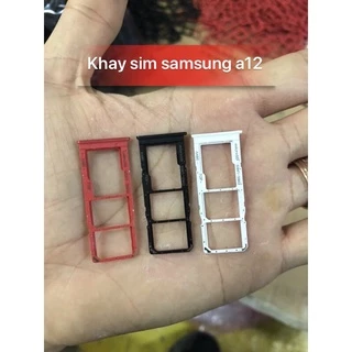 Khay sim Samsung A12 nhiều màu zin new