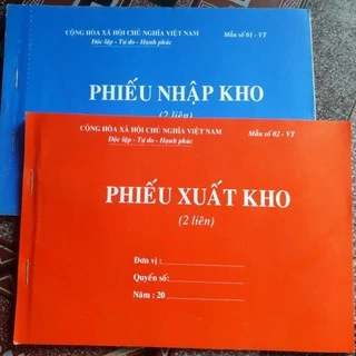 Phiếu thu, chi, xuất, nhập, hóa đơn bán lẻ 2 liên giấy cacbon (loại dày 100 tờ)