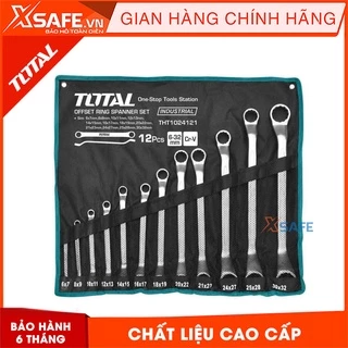 Bộ cờ lê 2 đầu vòng 12 chi tiết TOTAL THT1024121 6-32mm Cờ lê hai vòng thép Cr-V siêu cứng, mở bulong sửa chữa honda ôtô