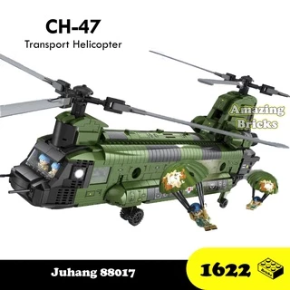 Đồ chơi Lắp Ráp Máy bay không vận CH-47, Juhang 88017 Transport Helicopter, Xếp hình thông minh [1622 Mảnh ghép]